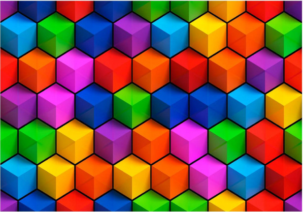 Sisustustarra Artgeist Colorful Geometric Boxes, eri kokoja