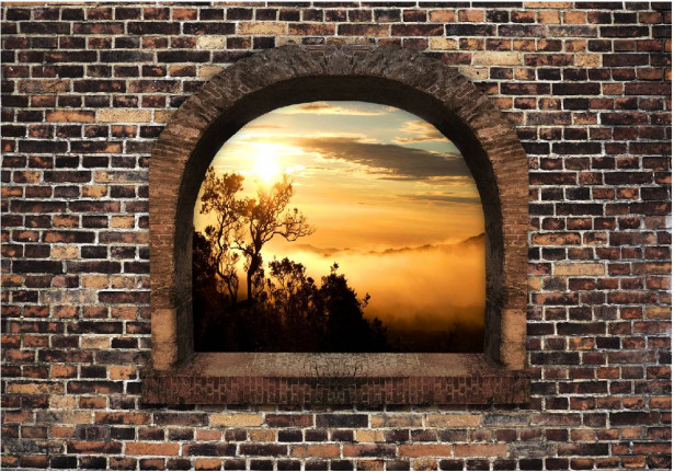 Sisustustarra Artgeist Stony Window: Morning Mist, eri kokoja