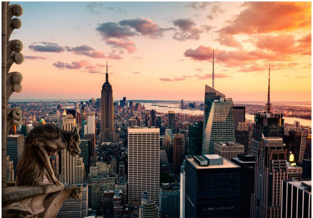Sisustustarra Artgeist New York: The skyscrapers and sunset, eri kokoja