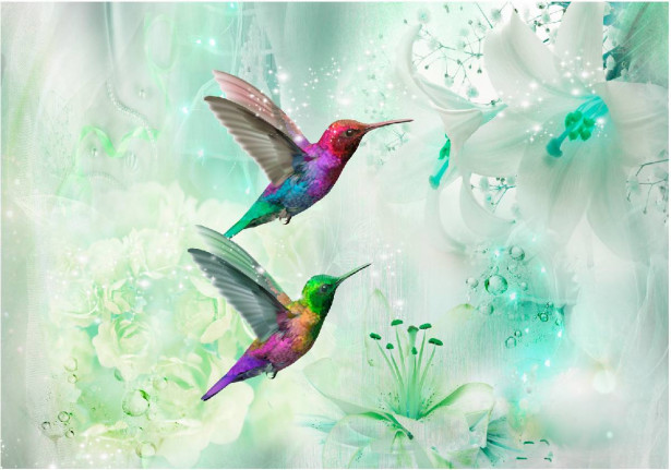 Sisustustarra Artgeist Colourful Hummingbirds III, eri kokoja