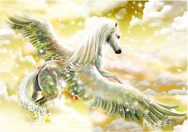 Sisustustarra Artgeist Yellow Pegasus, eri kokoja
