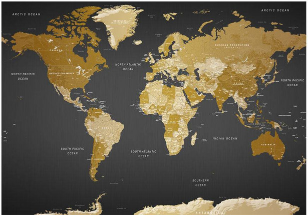 Sisustustarra Artgeist World Map: Modern Geography, eri kokoja