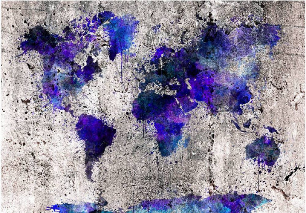 Sisustustarra Artgeist World Map: Ink Blots, eri kokoja