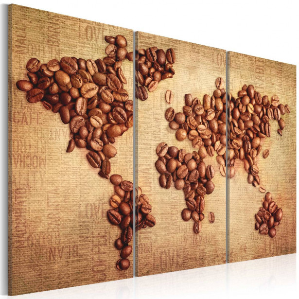 Taulu Artgeist Kahvia ympäri maailmaa 3-osainen eri kokoja