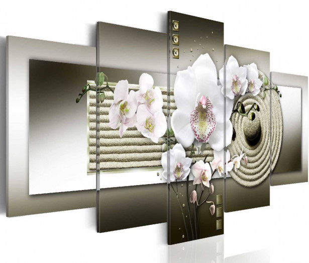 Taulu Artgeist Orchid and zen garden in grey eri kokoja