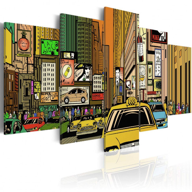 Taulu Artgeist The streets of New York City in cartoons eri kokoja
