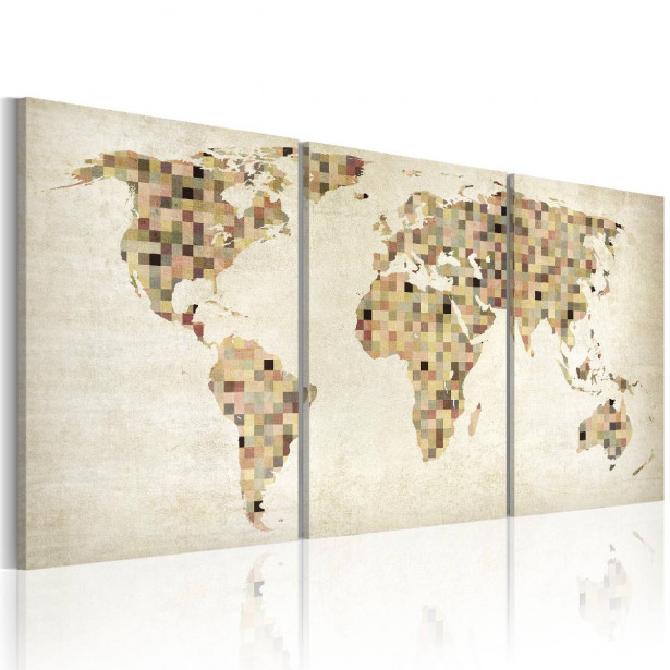Taulu Artgeist Maailman kartta - neliöin eri kokoja