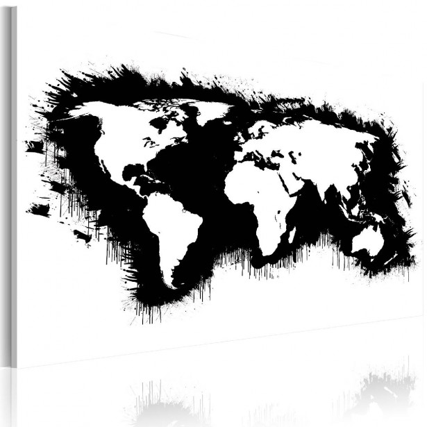 Taulu Artgeist Monokromaattinen maailmankartta eri kokoja