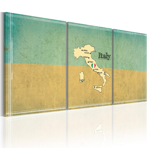 Taulu Artgeist Map: Italy 3-osainen eri kokoja