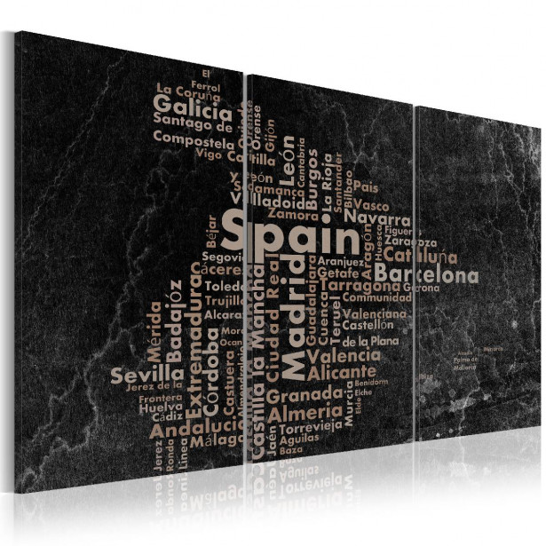 Taulu Artgeist Map of Spain on the blackboard 3-osainen eri kokoja