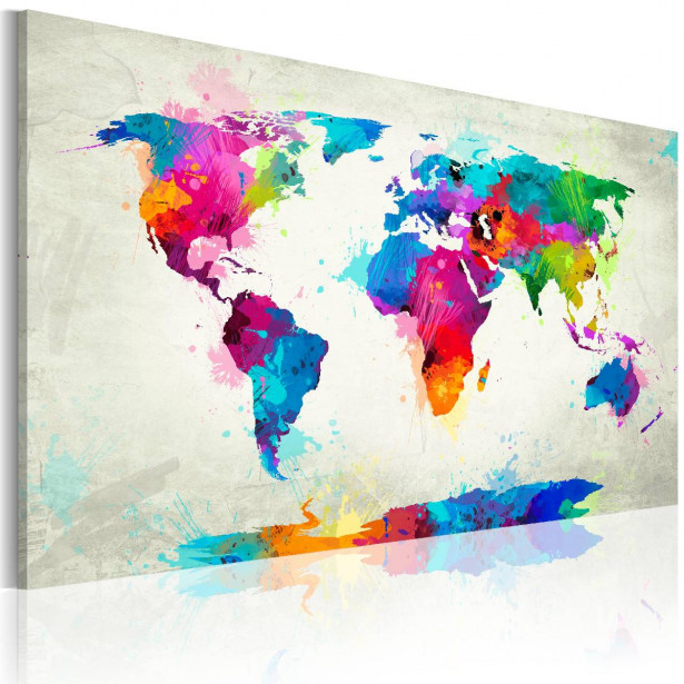 Taulu Artgeist Map of the world - an explosion of colors eri kokoja