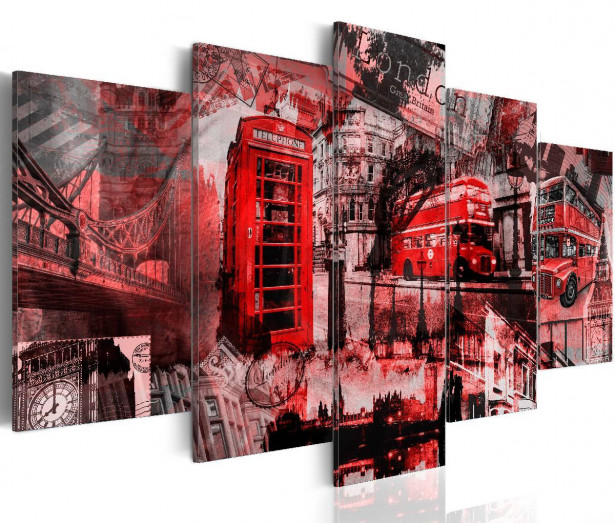 Taulu Artgeist London collage 5-osainen eri kokoja