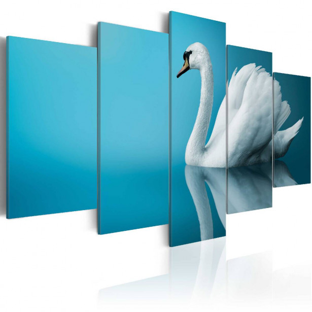 Taulu Artgeist A swan in blue eri kokoja