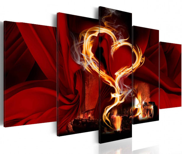 Taulu Artgeist Flames of love: heart eri kokoja