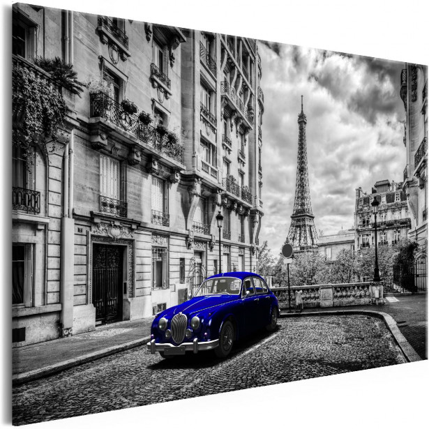 Taulu Artgeist Car in Paris Blue 1-osainen leveä eri kokoja