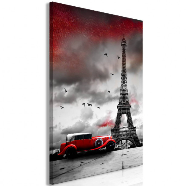 Taulu Artgeist Red Car in Paris 1-osainen pystysuuntainen eri kokoja