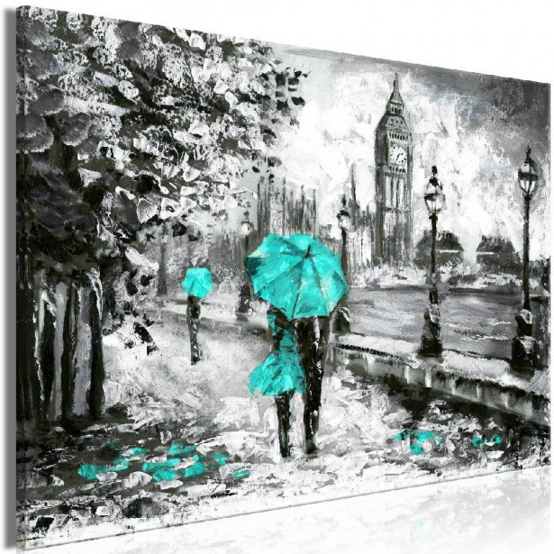 Taulu Artgeist Walk in London Turquoise 1-osainen leveä eri kokoja