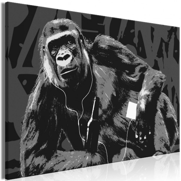 Taulu Artgeist Pop Art Monkey Grey 1-osainen kapea eri kokoja