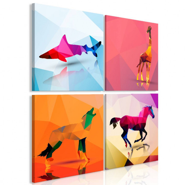 Taulu Artgeist Geometric Animals 4-osainen eri kokoja