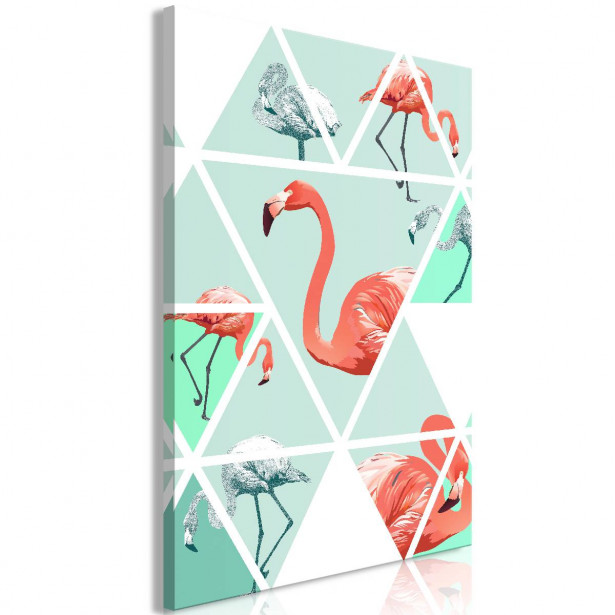 Taulu Artgeist Geometric Flamingos 1-osainen pystysuuntainen eri kokoja