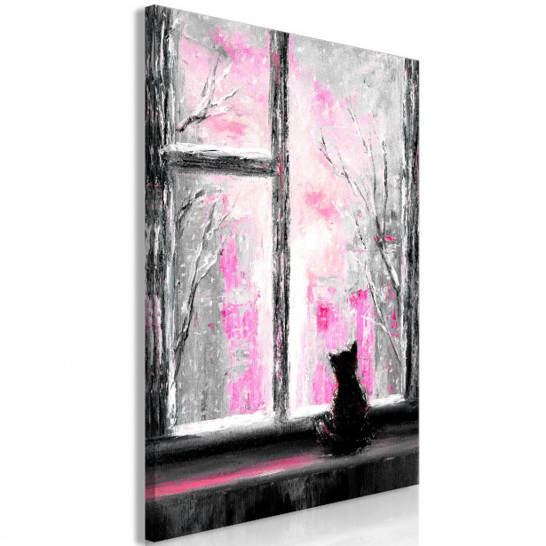 Taulu Artgeist Longing Kitty Pink 1-osainen pystysuuntainen eri kokoja