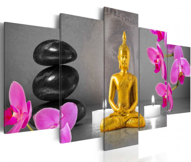 Taulu Artgeist Zen: golden Buddha eri kokoja