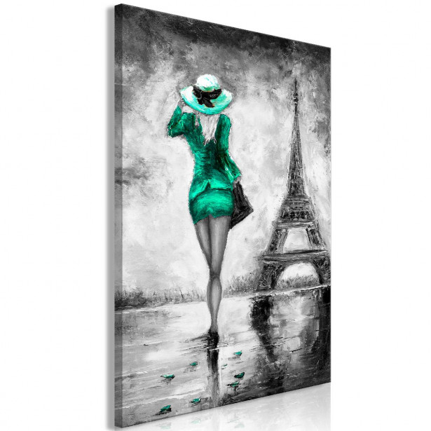 Taulu Artgeist Parisian Woman Green 1-osainen pystysuuntainen eri kokoja