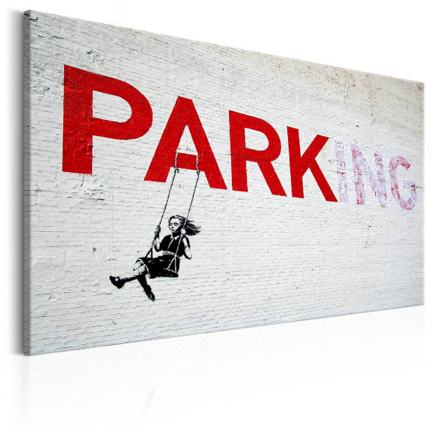 Taulu Artgeist Parking Girl Swing by Banksy eri kokoja