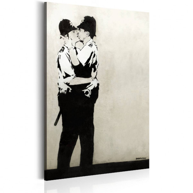 Taulu Artgeist Kissing Coppers by Banksy eri kokoja
