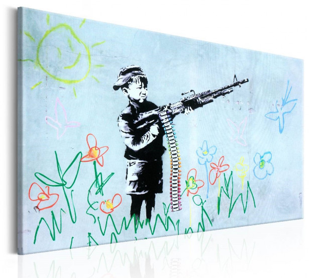 Taulu Artgeist Boy with Gun by Banksy eri kokoja