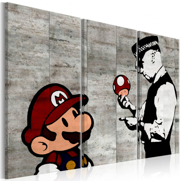 Taulu Artgeist Banksy: Mario Bros eri kokoja
