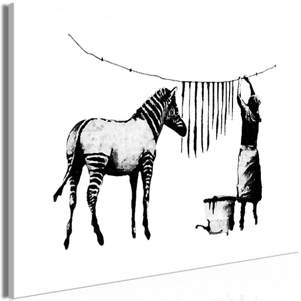 Taulu Artgeist Banksy: Washing Zebra 1-osainen leveä eri kokoja