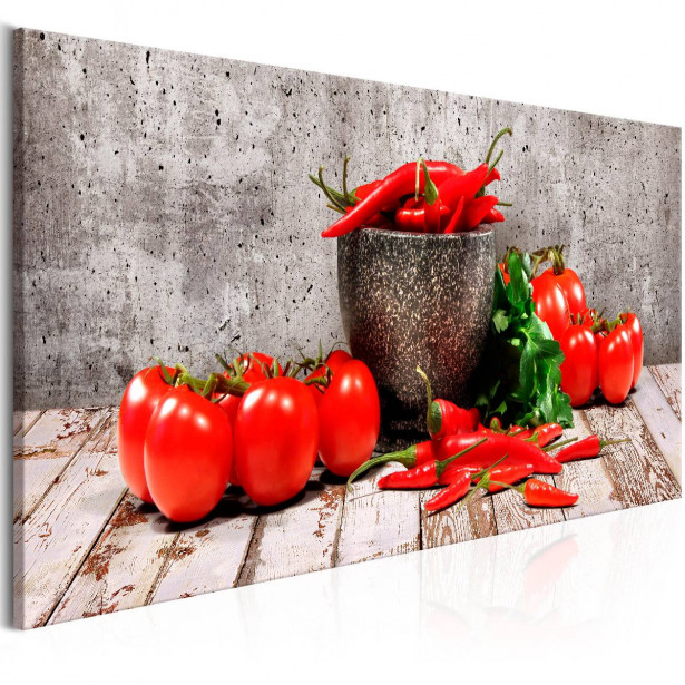 Taulu Artgeist Red Vegetables Concrete 1-osainen kapea eri kokoja