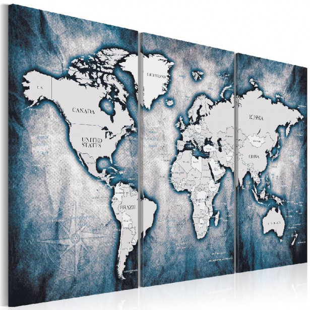 Taulu Artgeist World Map: Ink Triptych eri kokoja