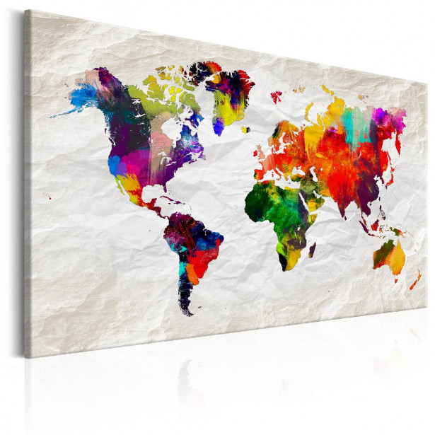 Taulu Artgeist World Map: Rainbow Madness eri kokoja