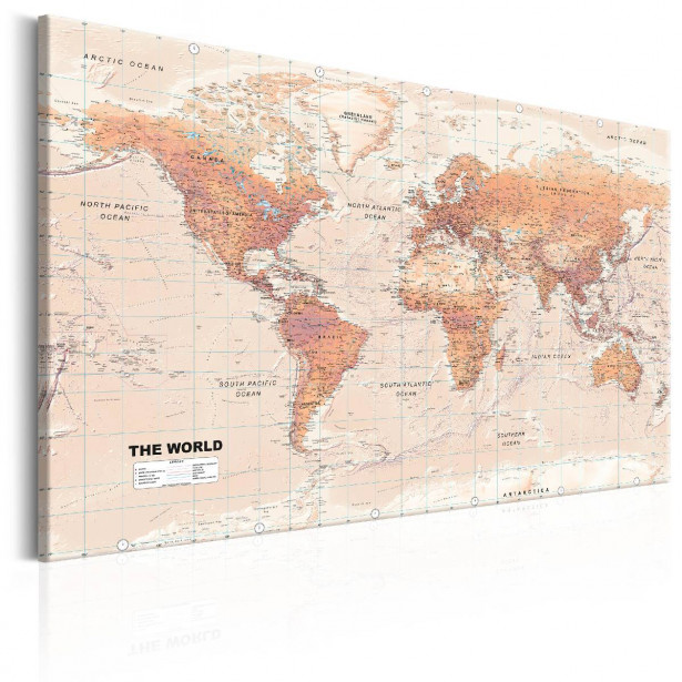 Taulu Artgeist World Map: Orange World eri kokoja