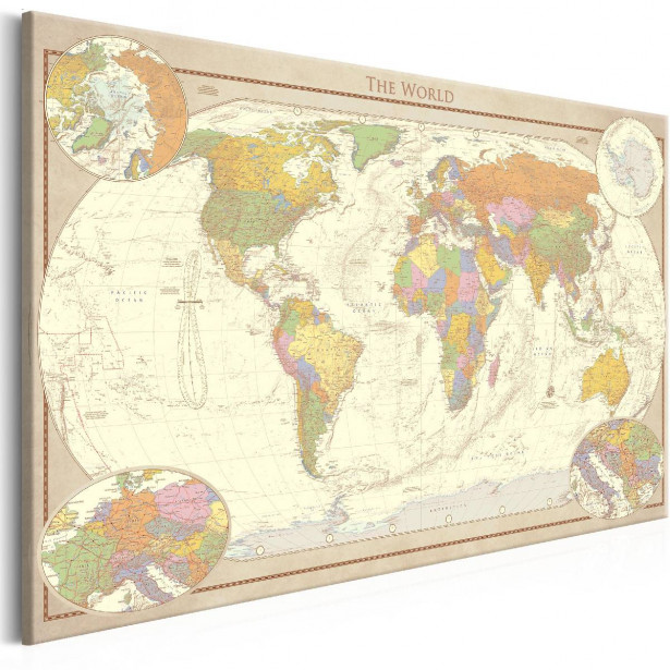 Taulu Artgeist Cream World Map eri kokoja