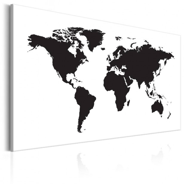 Taulu Artgeist World Map: Black & White Elegance eri kokoja