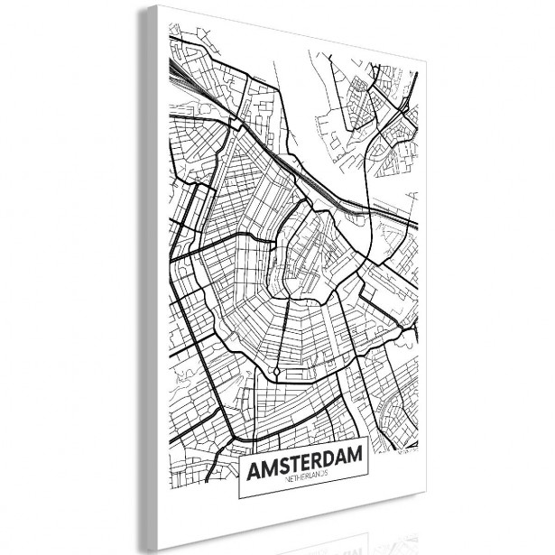 Taulu Artgeist Map of Amsterdam 1-osainen pystysuuntainen eri kokoja