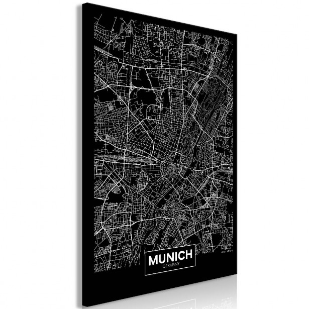 Taulu Artgeist Dark Map of Munich 1-osainen pystysuuntainen eri kokoja