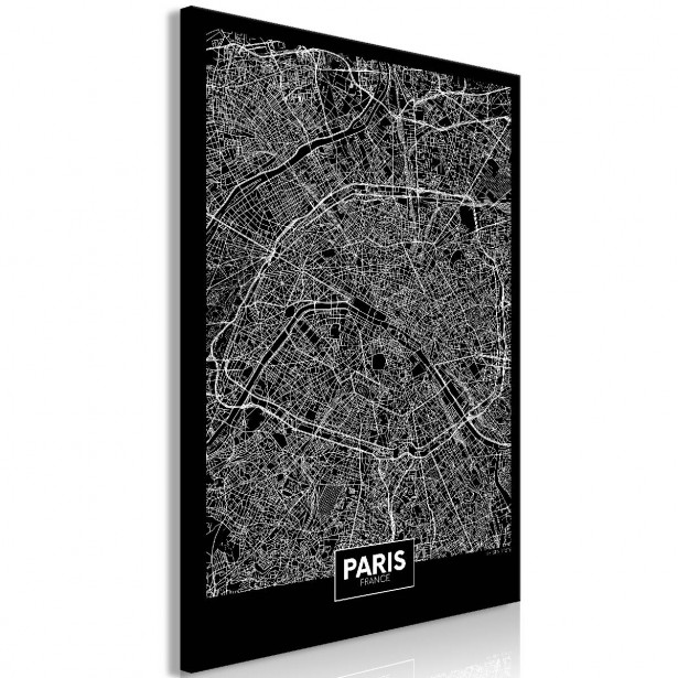 Taulu Artgeist Dark Map of Paris 1-osainen pystysuuntainen eri kokoja