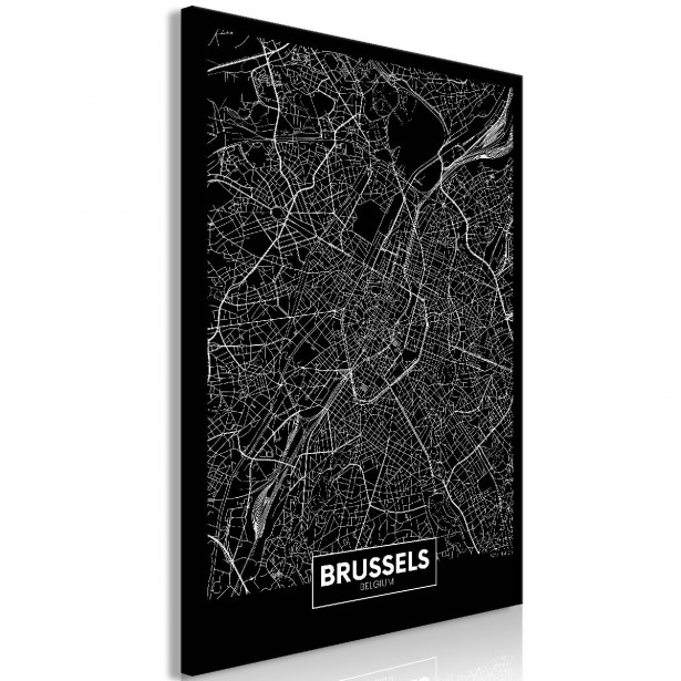 Taulu Artgeist Dark Map of Brussels 1-osainen pystysuuntainen eri kokoja