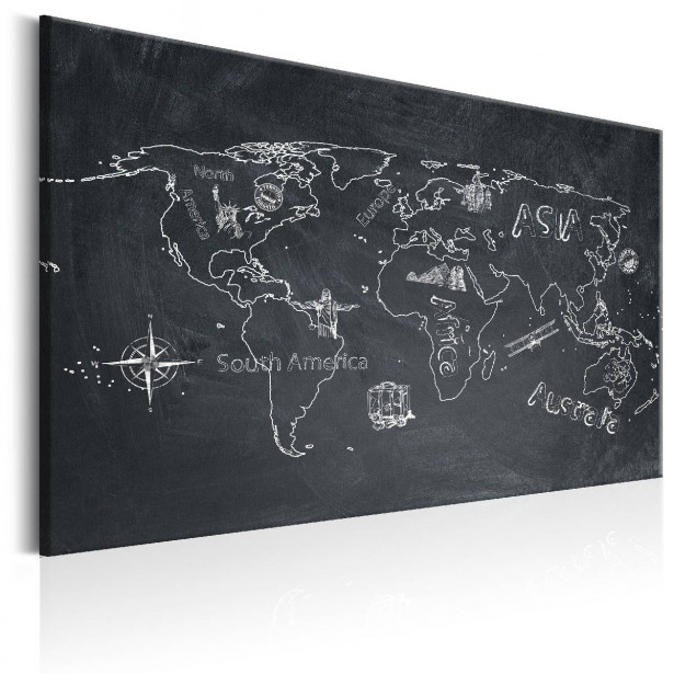 Taulu Artgeist World Map: Travel broadens the Mind eri kokoja