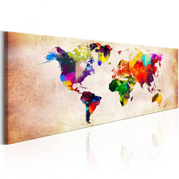 Taulu Artgeist World Map: Colourful Ramble eri kokoja