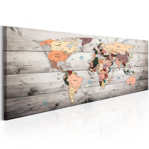 Taulu Artgeist World Maps: Wooden Travels eri kokoja