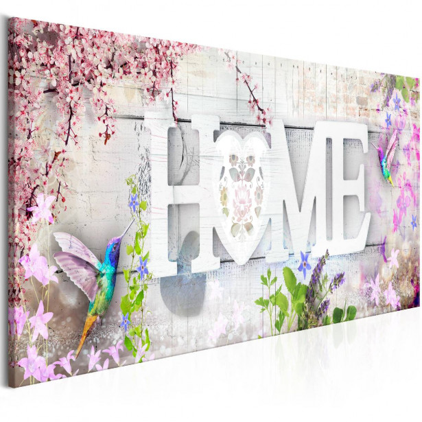 Taulu Artgeist Home and Hummingbirds Pink 1-osainen kapea eri kokoja