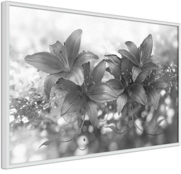 Juliste Artgeist Silver Bouquet, kehyksillä, eri kokoja