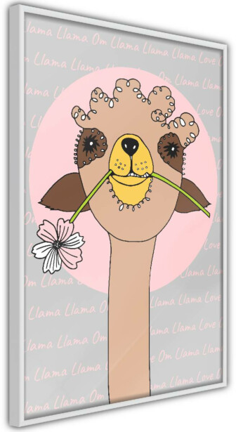 Juliste Artgeist Happy Llama, kehyksillä, eri kokoja