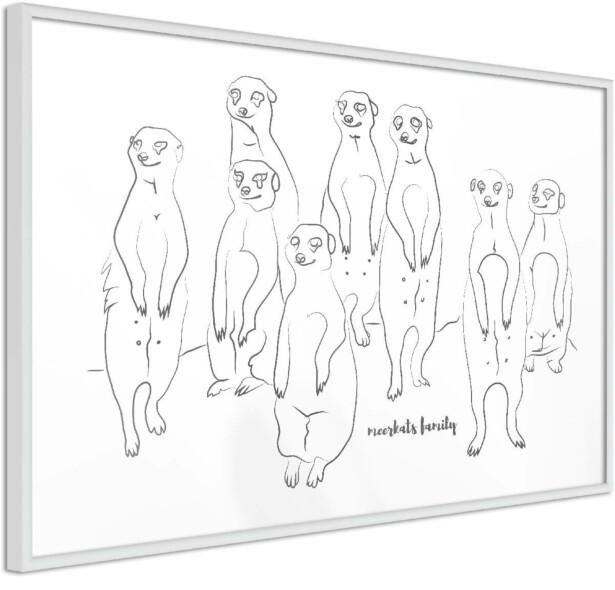 Juliste Artgeist Meerkats Family, kehyksillä, eri kokoja