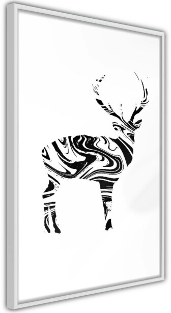 Juliste Artgeist Black and White Deer, kehyksillä, eri kokoja